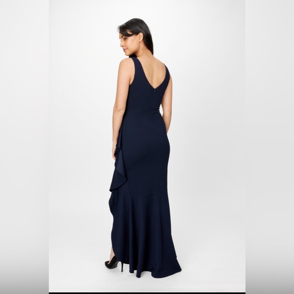 Joseph Ribkoff Ruffled High Low Evening Dress - Picture 3 of 8